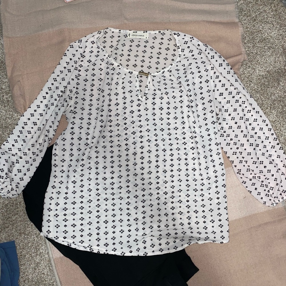 Sheer Work Shirt with Gold Accent